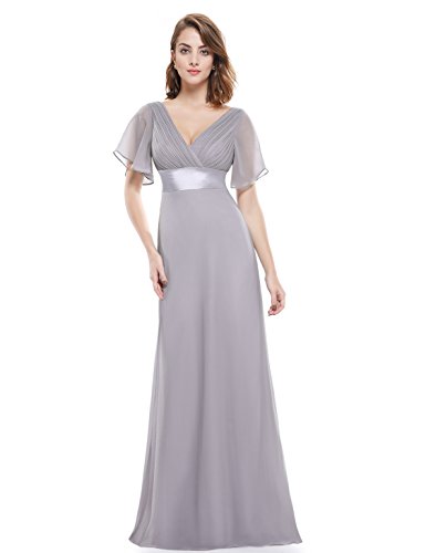 Ever-Pretty-Womens-Long-V-Neck-Formal-Bridesmaids-Dress-10-US-Grey-0