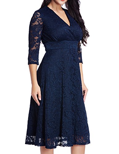 Womens-Lace-Plus-Size-Mother-of-the-Bride-Skater-Dress-Bridal-Wedding-Party-Navy-16W-0-1