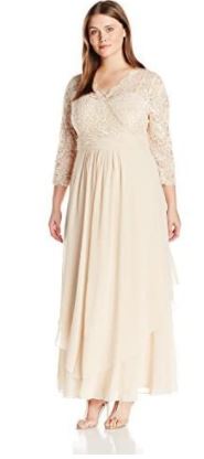 Plus Size Lace and Chiffon Gown