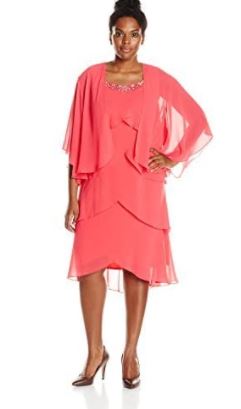 Plus-Size Tiered Jacket and Dress Two-Piece Set
