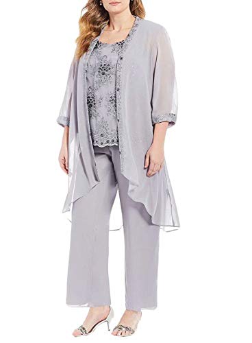 Plus size mother of the bride pant suits