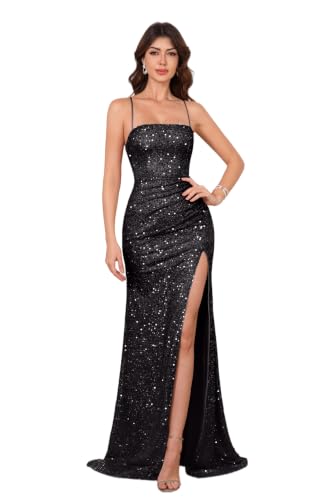 NYXARALUM Prom Dresses for Women Sequin Evening Formal Dress Gala Gowns