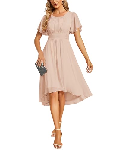 Ever-Pretty Women's Chiffon Midi Wedding Guest Dress Cocktail Dresses