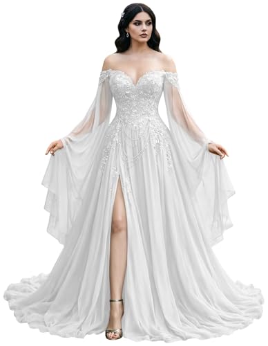 Mauuwy Vintage White Wedding Dresses with Tassels Size 8
