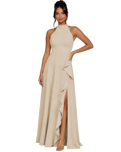 JAEDEN Bridesmaid Dresses for Women Ruffles Formal Dresses Wedding Guest