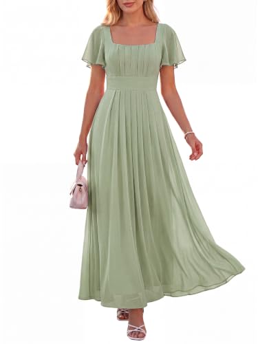 Ever-Pretty Women's Square Neck Chiffon Formal Dress Bridesmaid Dresses