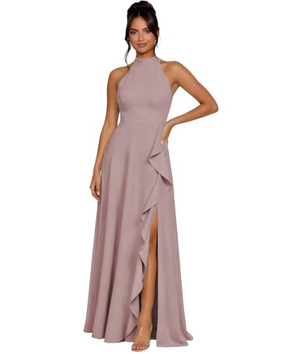 JAEDEN Bridesmaid Dresses for Women Ruffles Formal Dresses Wedding Guest