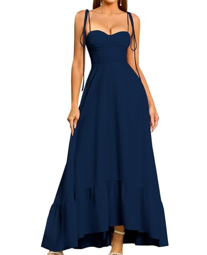 GLNEGE Women Summer Corset Wedding Guest Maxi Flowy A Line Milkmaid Dress