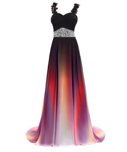 Ombre Prom Dress For Juniors Chiffon Long Formal Evening Gown 3-Multi 22P