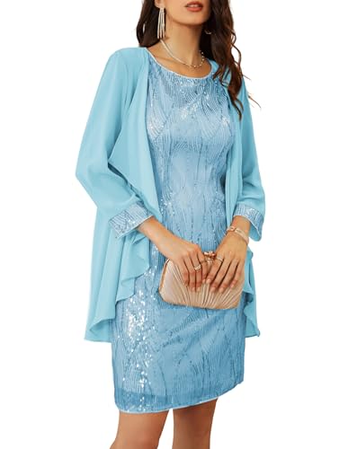 GRACE KARIN Mother of the Bride Wedding Guest Dress Aqua Blue XL