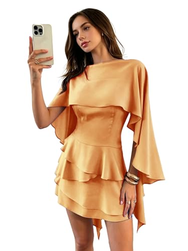 Tie Back Cape 2 Piece Set Homecoming Dress Backless Graduation Party Gown