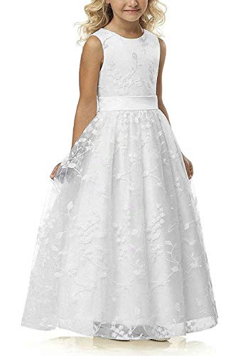 ABaoWedding Lace A-Line Flower Girl Dress Size 4,White
