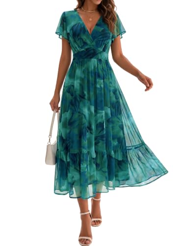 Formal Wedding Guest Dress Maternity Midi Casual Cocktail Dresses for Women Boho Maxi Emerald Green Dress for Women