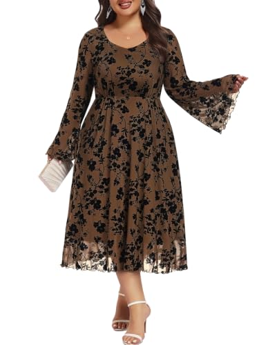 Charming Ashley Plus Size Dresses for Curvy Women Midi Floral Dress