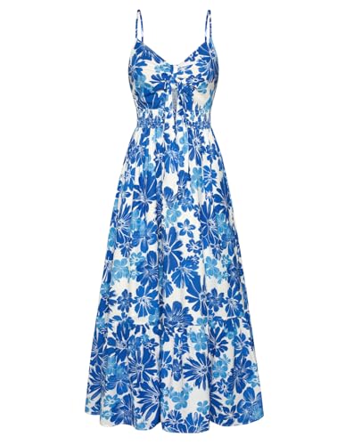 GRACE KARIN Womens Summer Maxi Floral Beach Dresses 2026 Blue White M