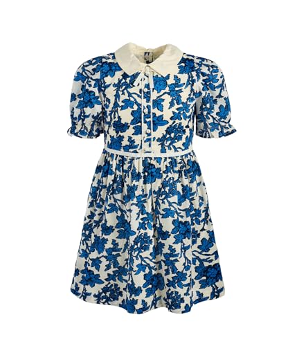 Janie and Jack Womens Floral Collar Dress (Toddler/Little Kid/Big Kid) Blue 4 Toddler One Size