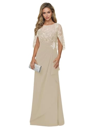 Chiffon Mother of The Bride Dresses Waist Crystal Applique Evening Gowns