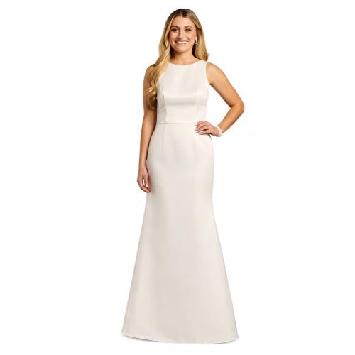 David's Bridal The Edit High Neck Satin Bow Back Mermaid Wedding Dress