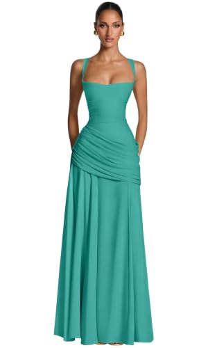 Spaghetti Straps Bridesmaid Dress for Women A-line Maid of The Honer Gowns