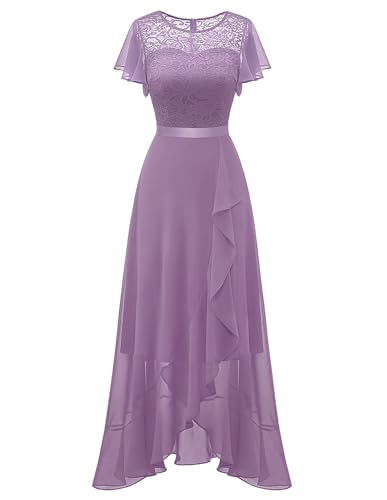 BeryLove Formal Long Cocktail Dresses for Women Wedding Guest Purple 2XL