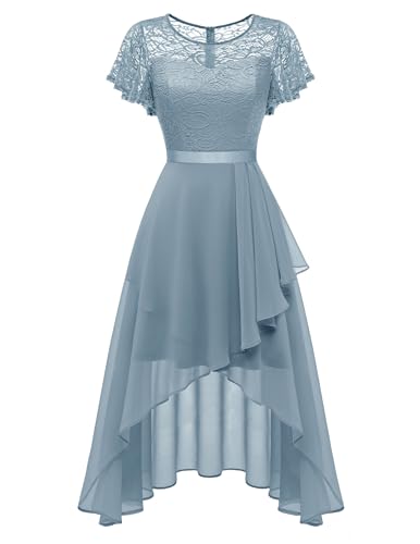 Wedtrend Women's Semi Formal Dress Weding Dresses for Bride Ruffle Short Bridesmaid Dress High Low Homecoming Dresses Cocktail Party WT0303HazeblueM
