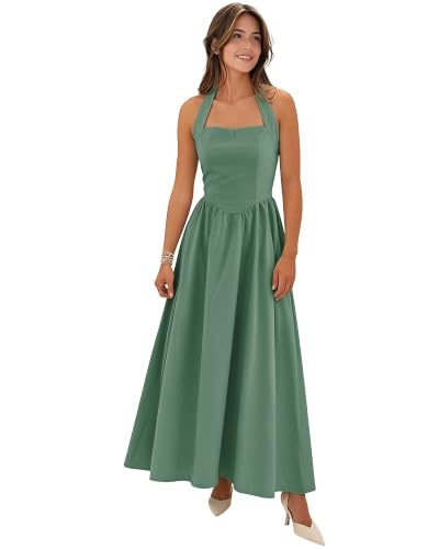 JAEDEN Bridesmaid Dresses Halter Wedding Guest Dress Long Formal Dresses