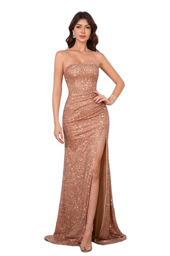 NYXARALUM Prom Dresses for Women Sequin Evening Formal Dress Gala Gowns