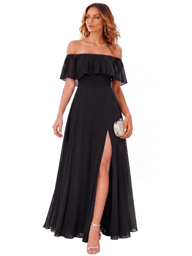 Ever-Pretty Women's Off Shoulder Chiffon Formal Bridesmaid Dresses
