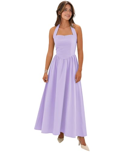 JAEDEN Bridesmaid Dresses Halter Wedding Guest Dress Long Formal Dresses