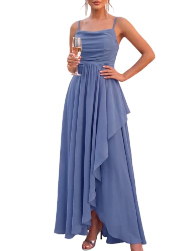 VOUIAO Formal Evening Gown Wedding Guest Bridesmaid Dress Dusty Blue XXL