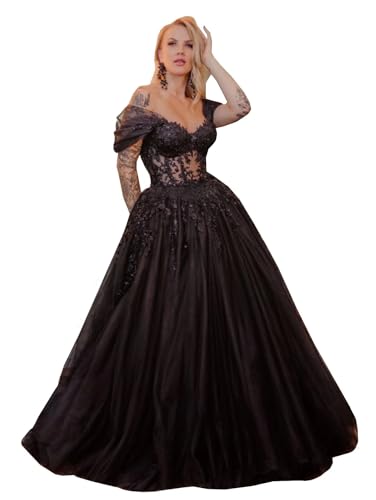 Mauuwy Boho Wedding Dresses Black with Beaded Appliques Size 4