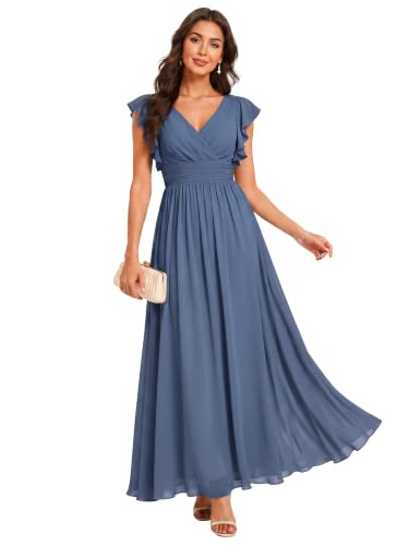 Ever-Pretty Women's Summer Backless Bridesmaid Dresses Flowy Formal Dress