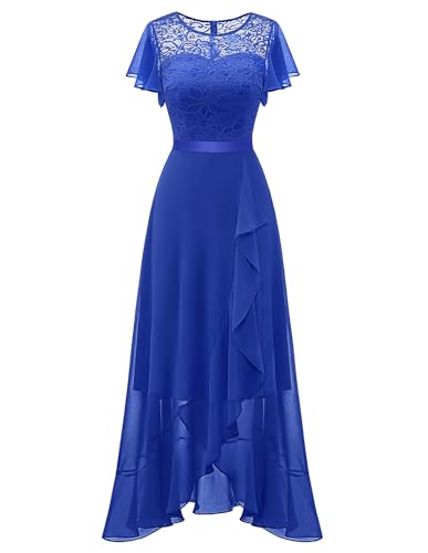 BeryLove Women Formal Wedding Guest Cocktail Long Dress RoyalBlue XL