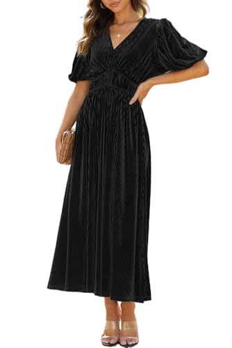 Sissyaki Womens Velvet Maxi Dress Fall Formal Wedding Guest Dress Black L