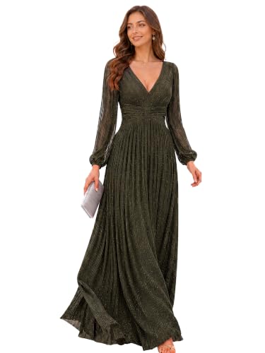 Ever-Pretty Women's Fall Long Sleeves Formal Dresses Glitter Evening Gowns