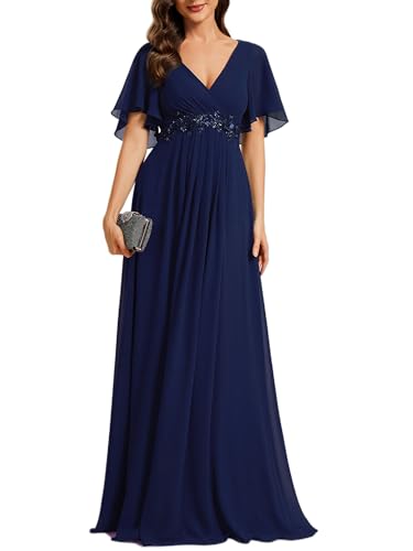 Ever-Pretty Womens V Neck Applique Mother of the Bride Dresses Formal Dress