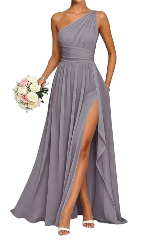 Wisteria One Shoulder Bridesmaid Dress Wedding Formal Dress 2026 US8