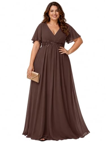 Ever-Pretty Plus Women's Chiffon Plus Size Formal Mother of Bride Dresses