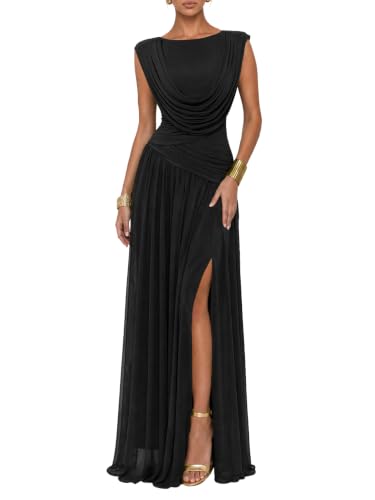 CurvySweet Women Athena Convertible Ruched Formal Wedding Guest Maxi Dress