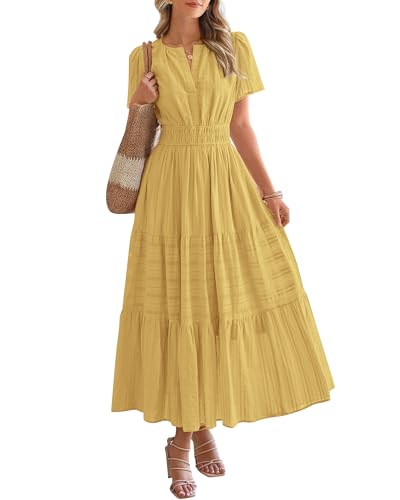 BTFBM Womens Summer 2026 Casual Maxi Dresses Lightweight Short Sleeve Dress