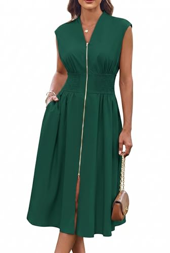 GRACE KARIN Work Dresses for Women 2026 Trendy Fashion Dress Dark Green L