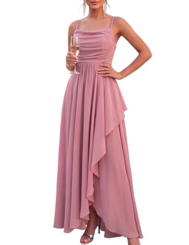 VOUIAO Formal Evening Gown Wedding Guest Bridesmaid Choir Dress Blush XS