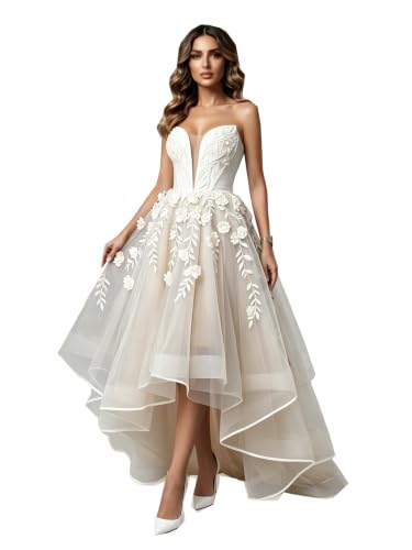 grxkiming Ivory Champagne A line Wedding Dresses Bocho Beach 20W