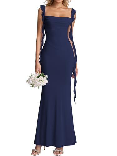KUTUMAI Elegant RUffle Long Maxi Formal Wedding Guest Dress for Women 2026