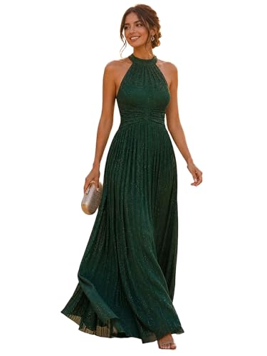 Ever-Pretty Women's Maxi Halter Formal Dress Stretchy Glitter Evening Gowns