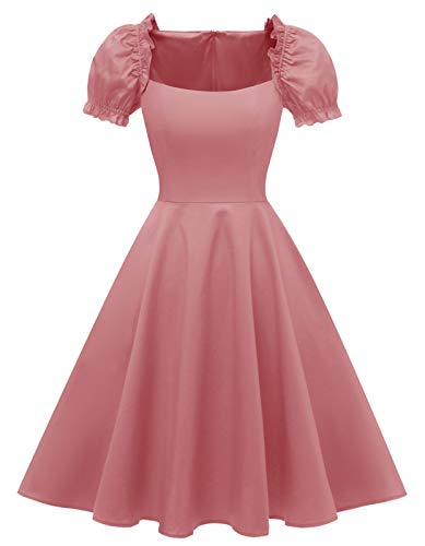 Hanpceirs Women's U Neck Aline Dress with Pockets Blush Pink XL