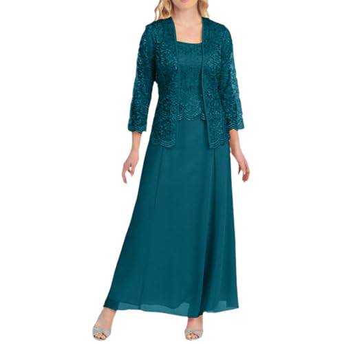 hmbudp Formal Coctail Dresses Womens Wedding Guest 2 Piece Set Fashion V-Neck Outfits With Cardigan Matching A-Line Dresses