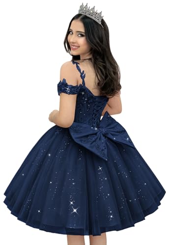 Zhangyo Short Homecoming Dress 2026 Off Shoulder Navy DAMA Dress Size 4