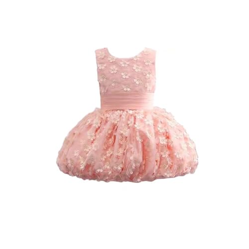 Hand Made Flowers Ball Gowm Mini Quinceanera Dresses Baby Girls Cupcake Flower Girl Dress Blush Pink 3