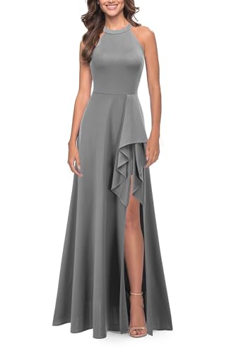 FORTRIC Grey Dress for Women Mother of Bride Bridesmaid Formal Wedding XXL